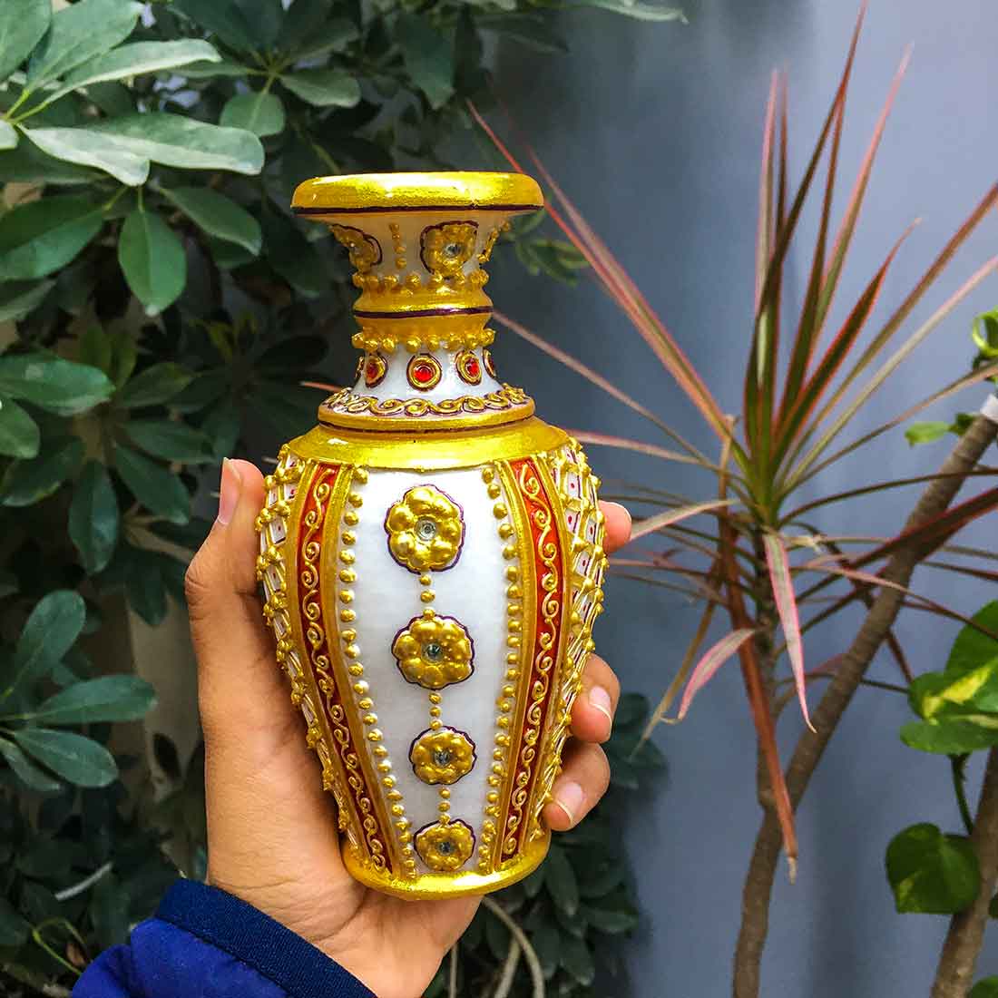 Small Flower Pots | Vase Marble - 6 Inch - ApkaMart