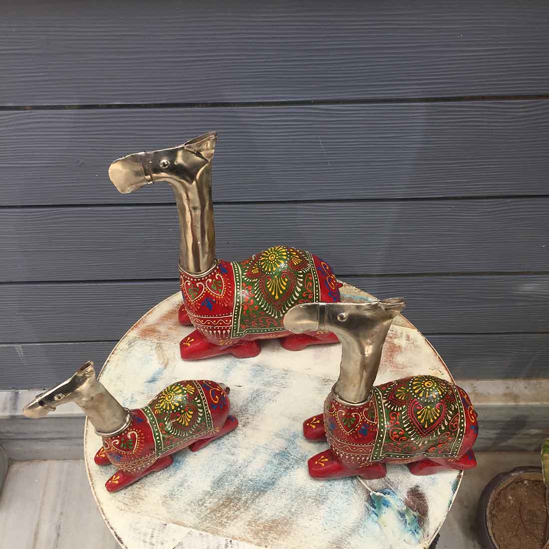 Camel Decorative Showpiece - For Table Decor & Gifts -11 Inch -Set of 3 - ApkaMart