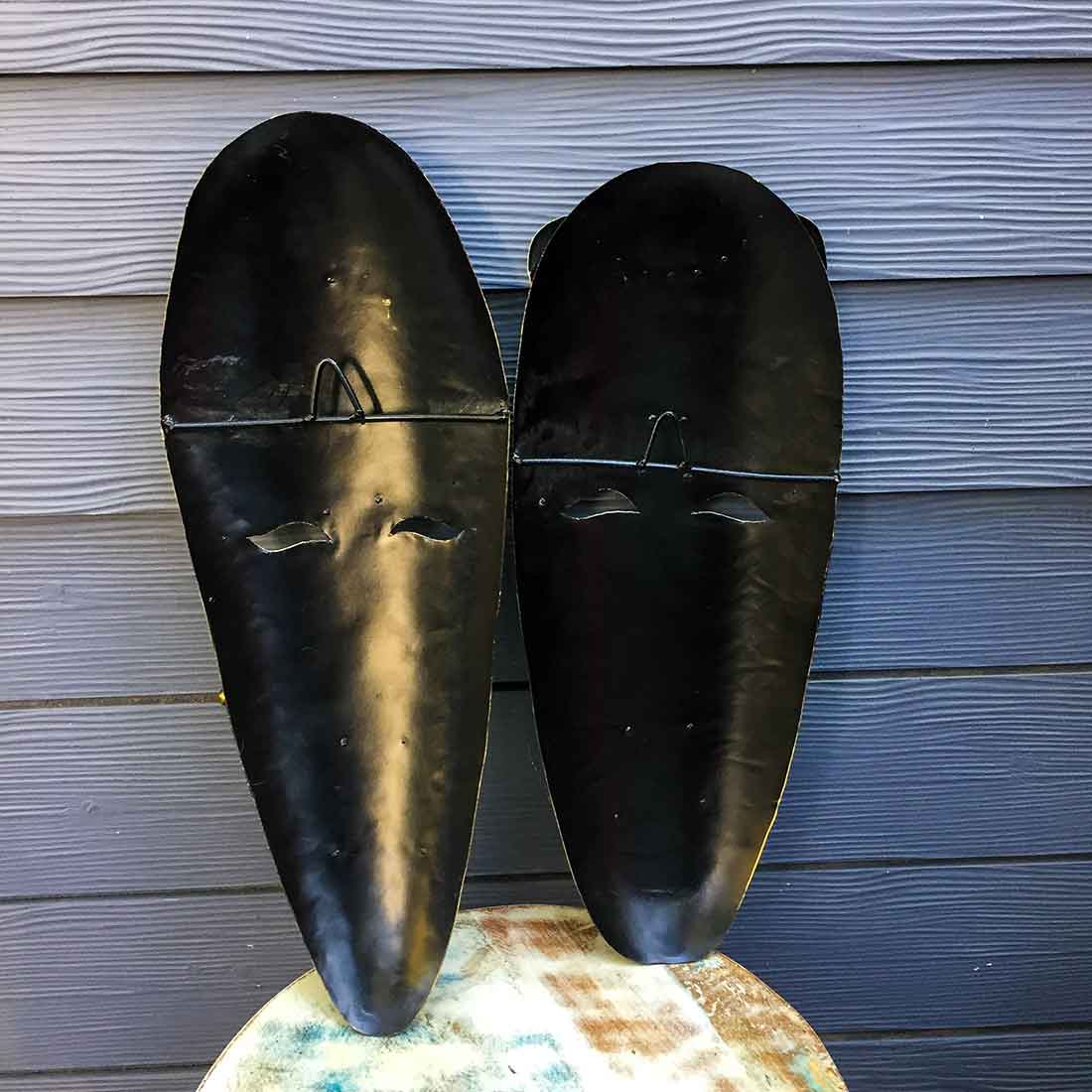 Tribal King Queen Mask Wall Hanging  - for Home | Office | Cafés Interior Décor - 21 Inch - ApkaMart