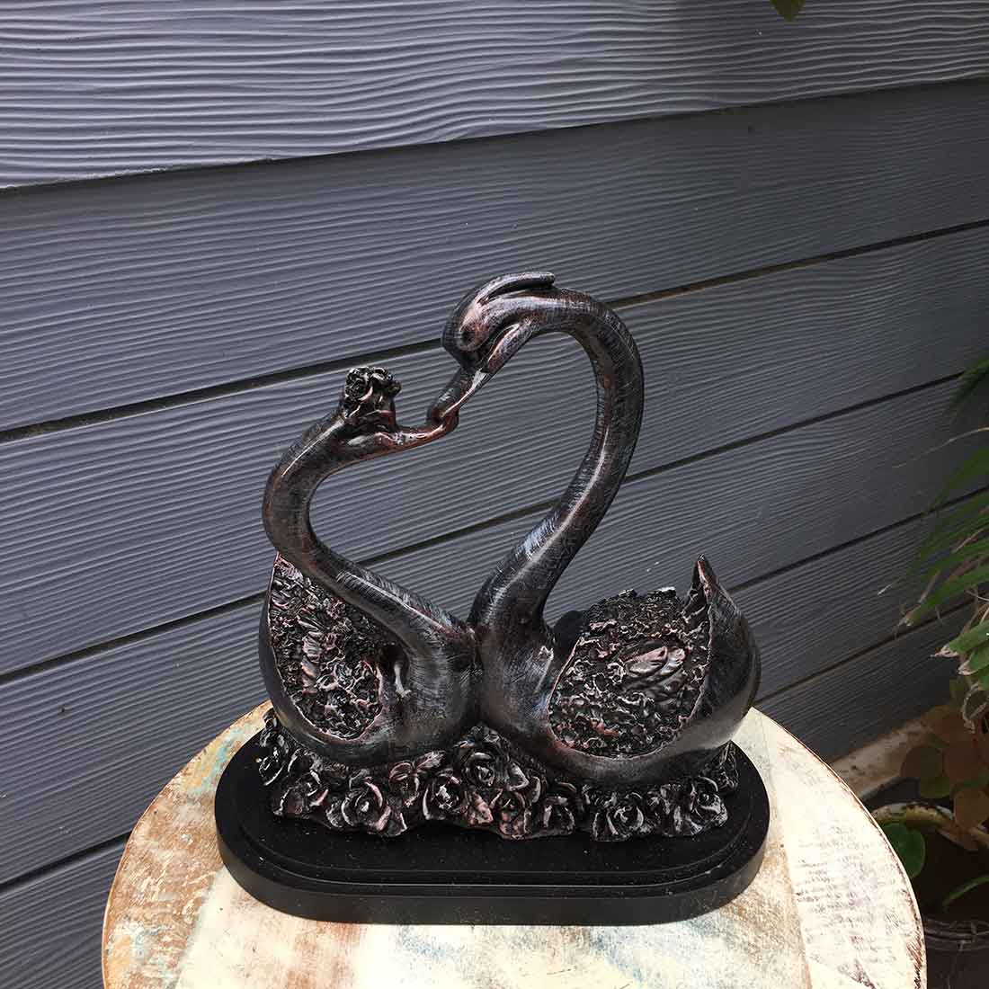 Swan Pair Showpiece - For Table & Home Decor - 12 Inch - ApkaMart