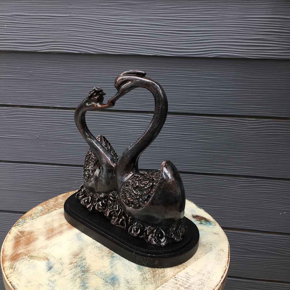 Swan Pair Showpiece - For Table & Home Decor - 12 Inch - ApkaMart