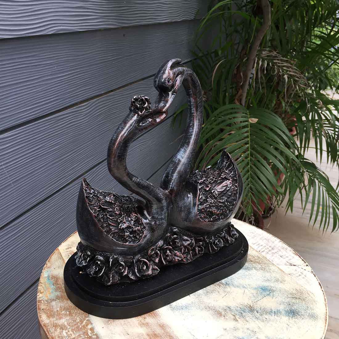 Swan Pair Showpiece - For Table & Home Decor - 12 Inch - ApkaMart