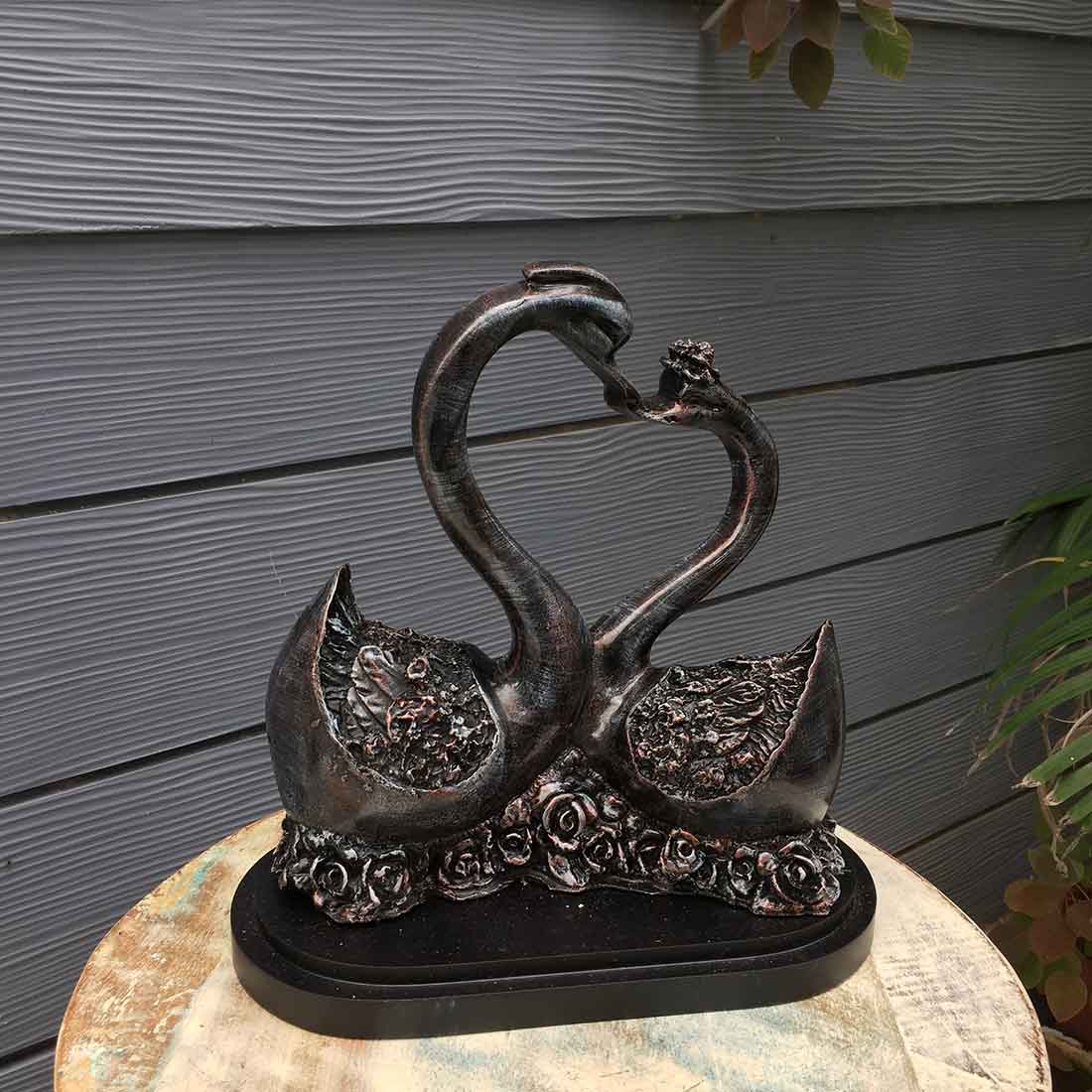 Swan Pair Showpiece - For Table & Home Decor - 12 Inch - ApkaMart