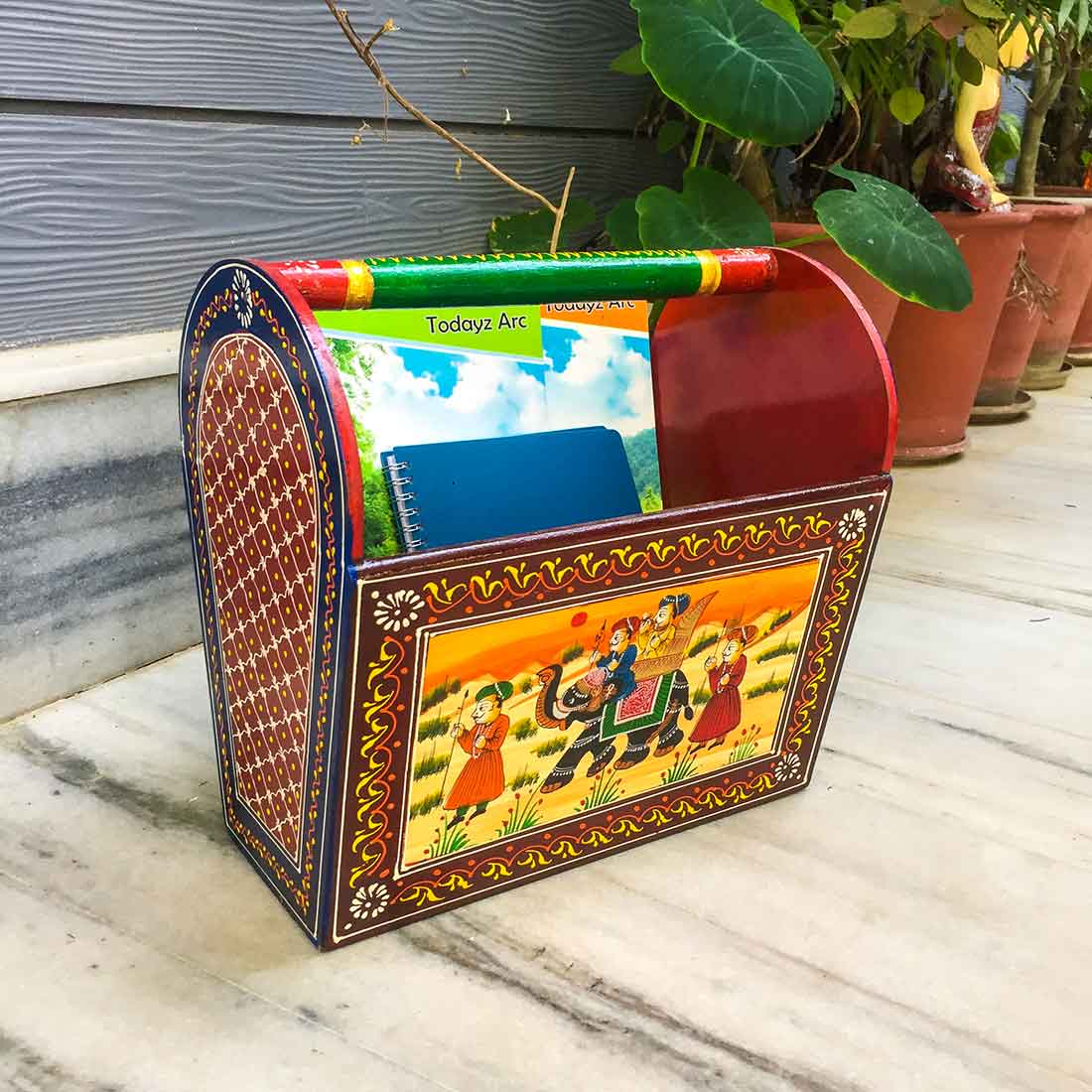 Magazine Holder | Wooden Magazine Stand - For Living Room - 12 Inch - ApkaMart