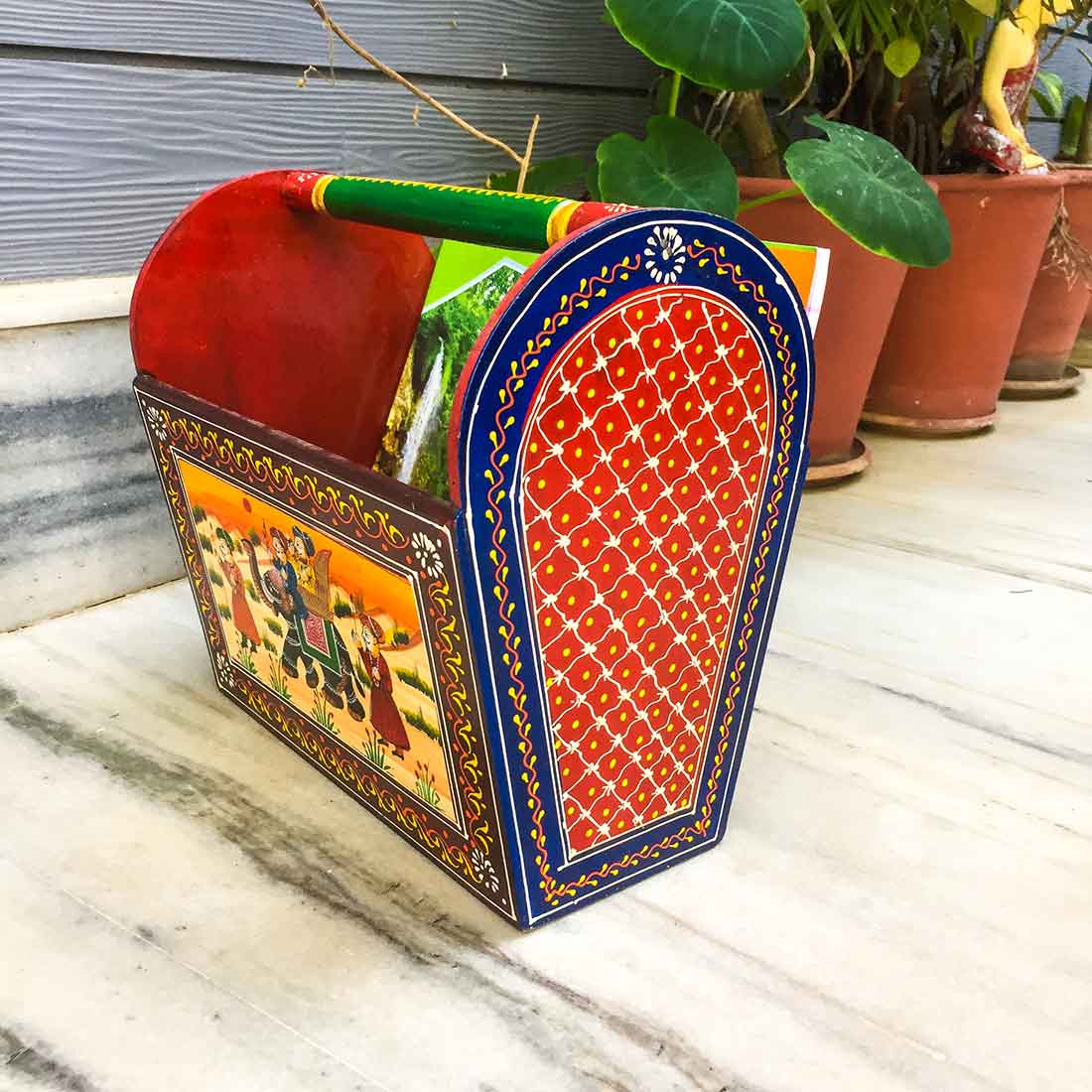 Magazine Holder | Wooden Magazine Stand - For Living Room - 12 Inch - ApkaMart