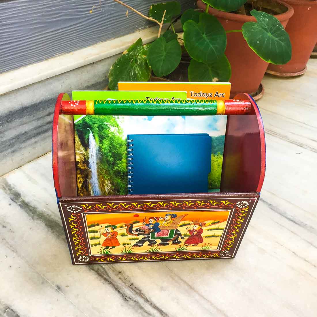 Magazine Holder | Wooden Magazine Stand - For Living Room - 12 Inch - ApkaMart