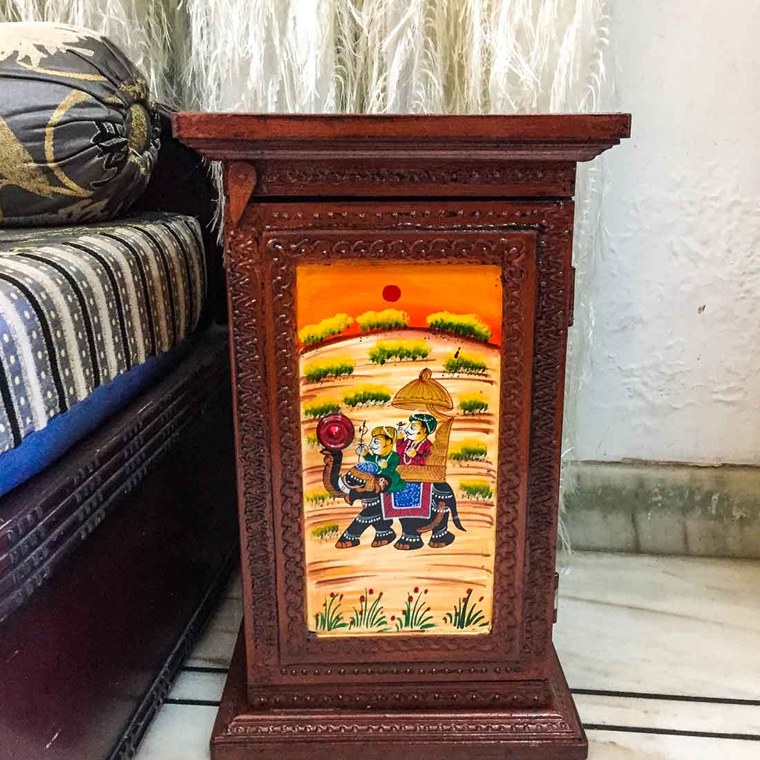 Corner Cabinet with Door and Shelves - for Living Room & Home Decor - 18 Inch - ApkaMart