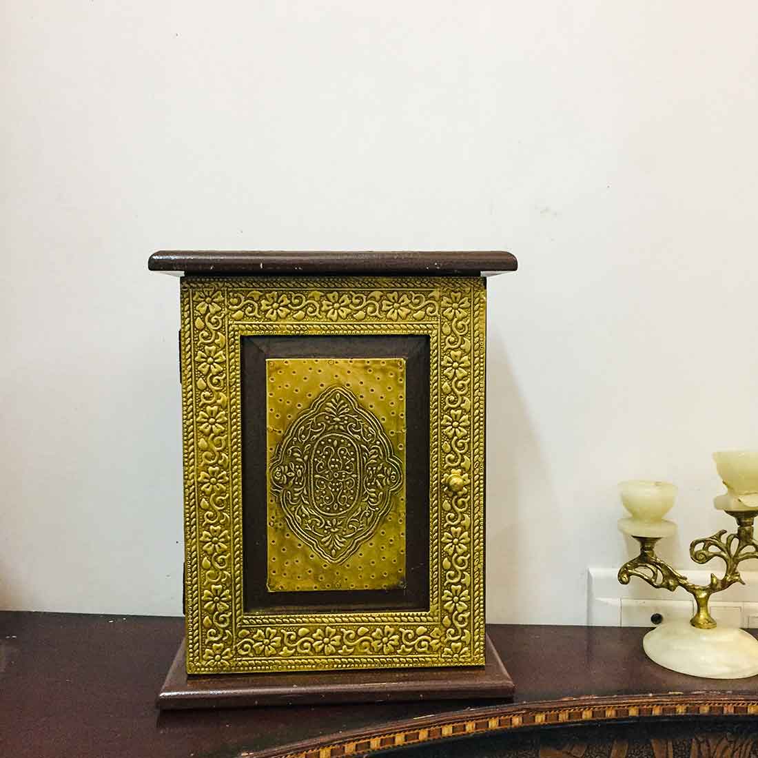Key Holder - Box Design in Brass - 10 Inch - ApkaMart