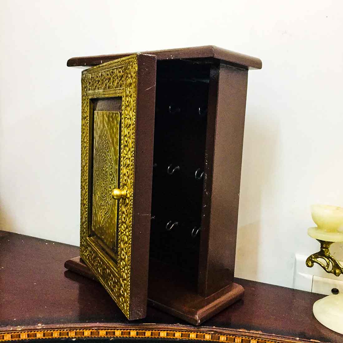 Key Holder - Box Design in Brass - 10 Inch - ApkaMart