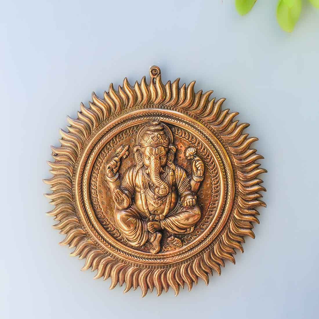 Ganesh Wall Hanging - Sun Design - 16 Inch - ApkaMart