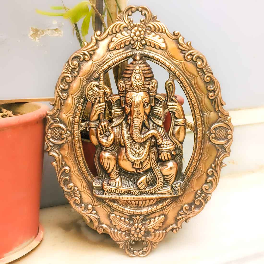 Ganpati Wall Art - For Pooja, Mandir & Home Decor - 20 Inch - ApkaMart