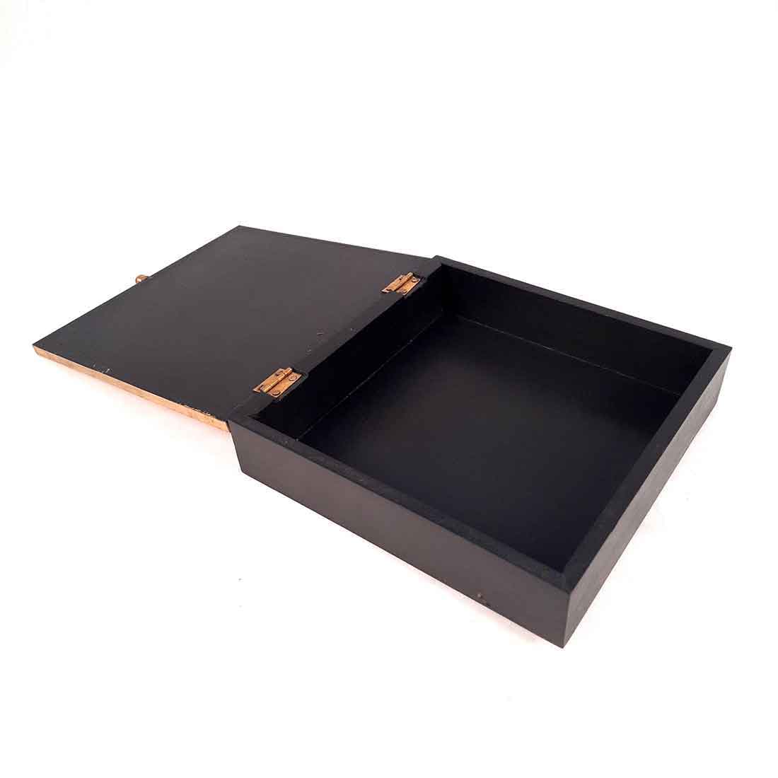 Decorative Box Brass | Necklace Box | Wooden Jewelry Box - 8 Inch