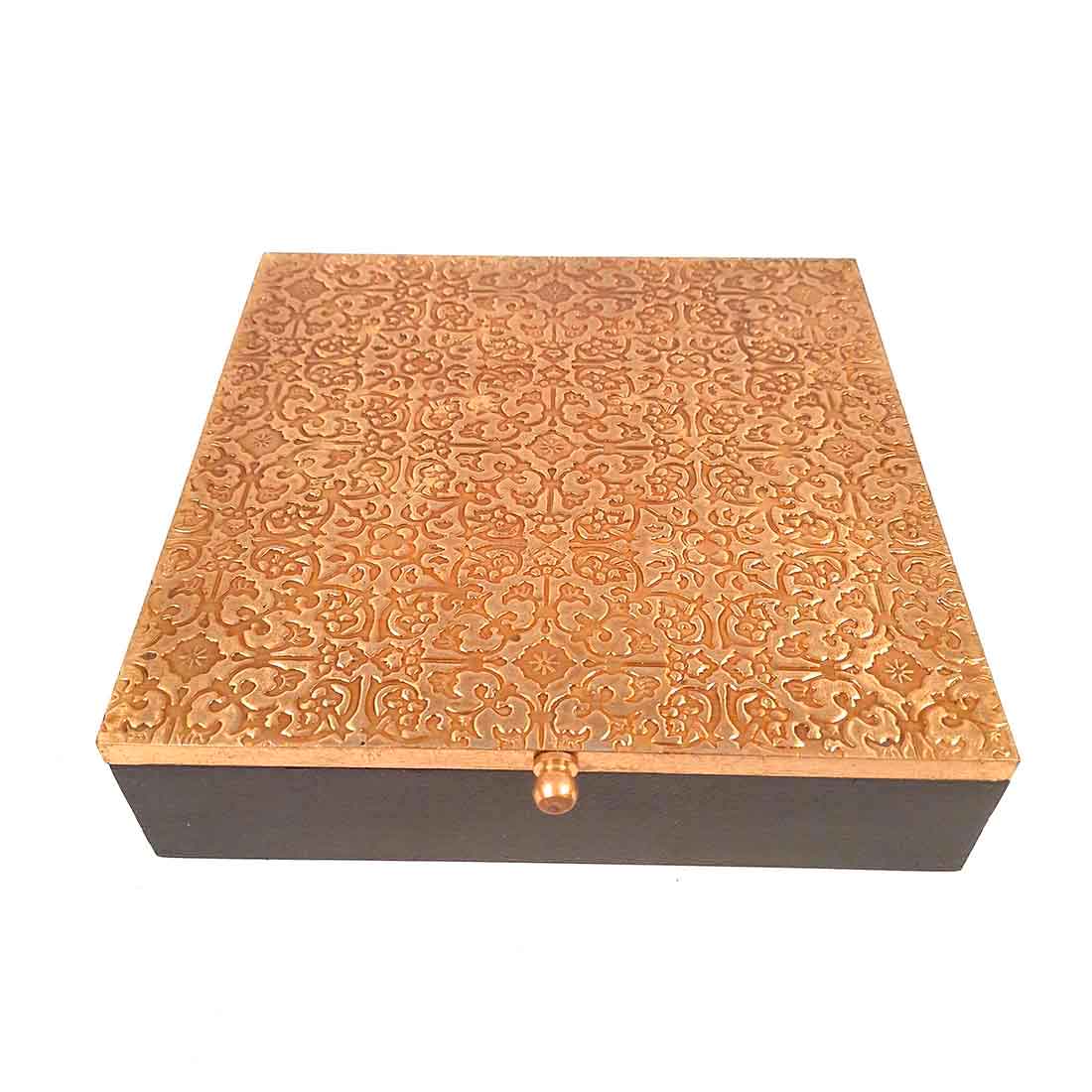 Decorative Box Brass | Necklace Box | Wooden Jewelry Box - 8 Inch