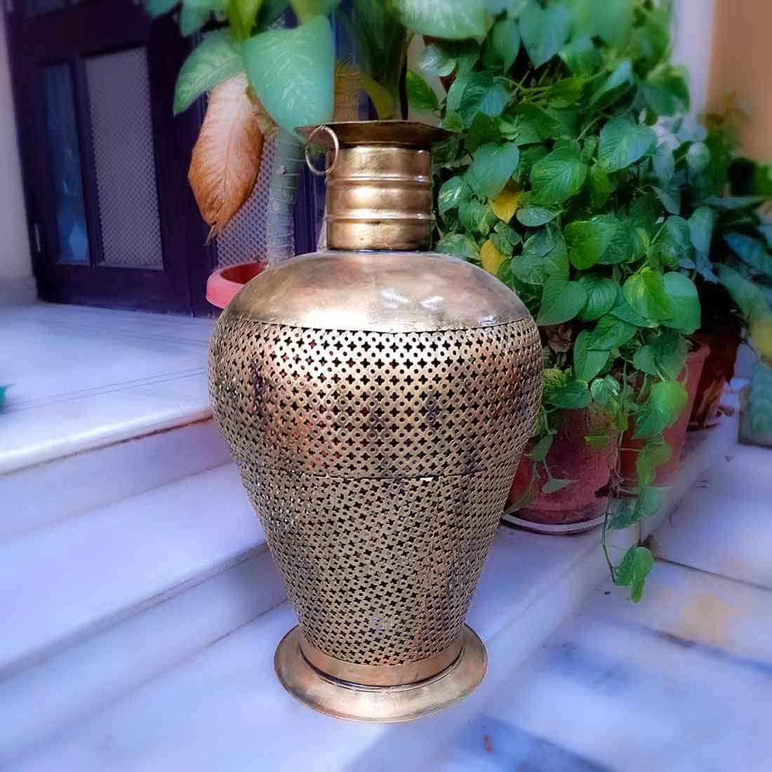 Vintage Vase with LED Lights - Antique Showpiece - For Table Decor & Gifts - 26 Inch