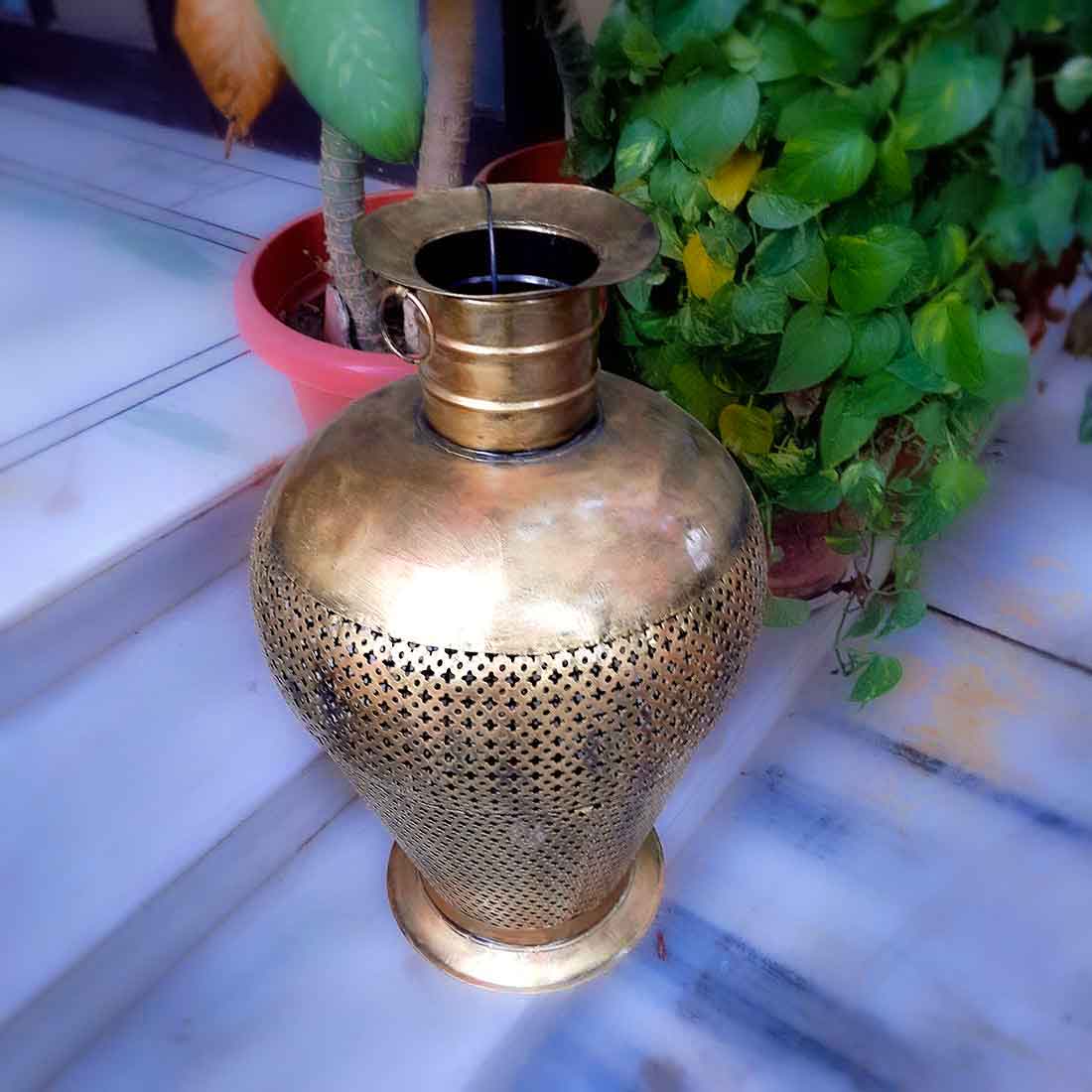 Vintage Vase with LED Lights - Antique Showpiece - For Table Decor & Gifts - 26 Inch