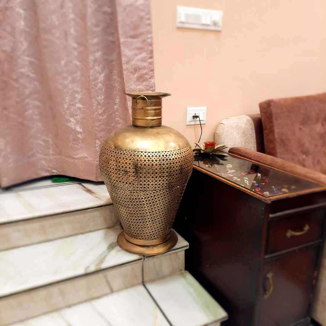 Vintage Vase with LED Lights - Antique Showpiece - For Table Decor & Gifts - 26 Inch