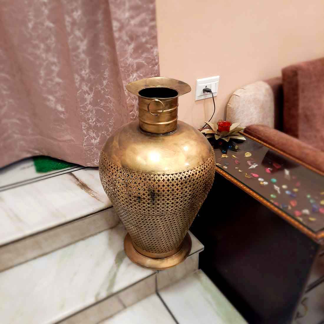 Vintage Vase with LED Lights - Antique Showpiece - For Table Decor & Gifts - 26 Inch