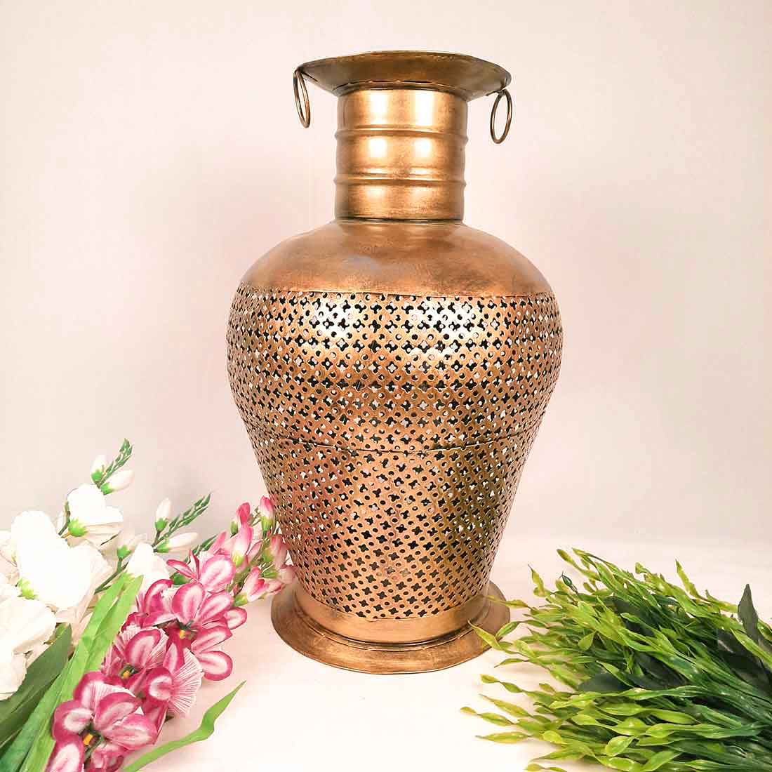 Vase With LED Lights | Flower Pot Cum Lamp | Vintage Vases - for Home, Living Room, Bedroom, Corner Decor & Gifts - 20 Inch