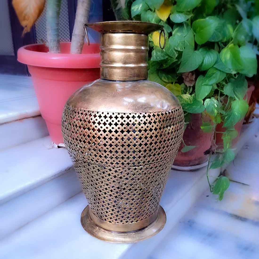 Vase With LED Lights | Flower Pot Cum Lamp | Vintage Vases - for Home, Living Room, Bedroom, Corner Decor & Gifts - 20 Inch