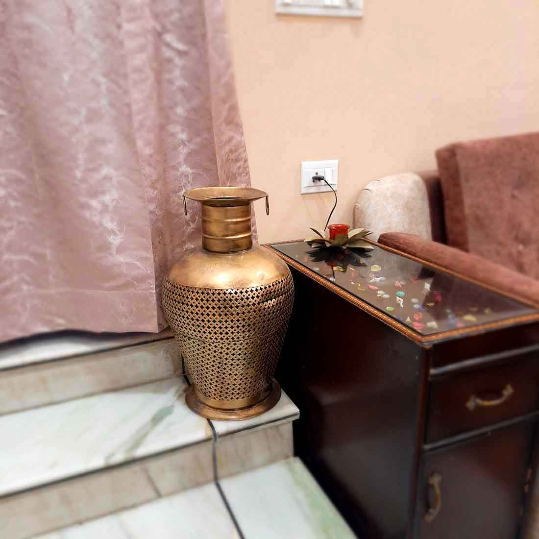 Vase With LED Lights | Flower Pot Cum Lamp | Vintage Vases - for Home, Living Room, Bedroom, Corner Decor & Gifts - 20 Inch