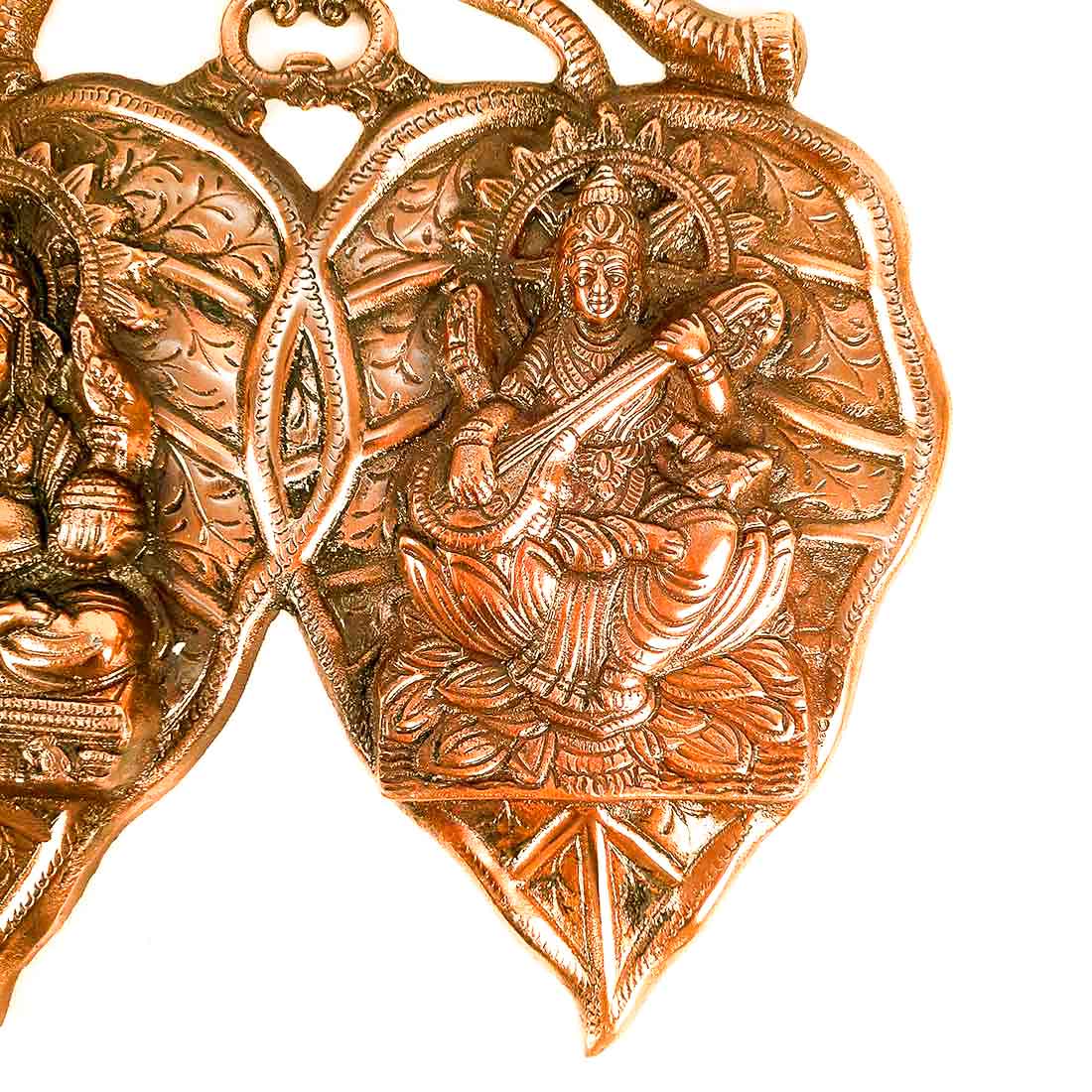 Lord Ganesh and Goddess Laxmi & Saraswati Wall Hanging - For Pooja, Home, Office & Gifts-18 Inch