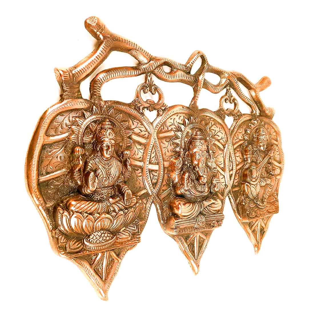 Lord Ganesh and Goddess Laxmi & Saraswati Wall Hanging - For Pooja, Home, Office & Gifts-18 Inch