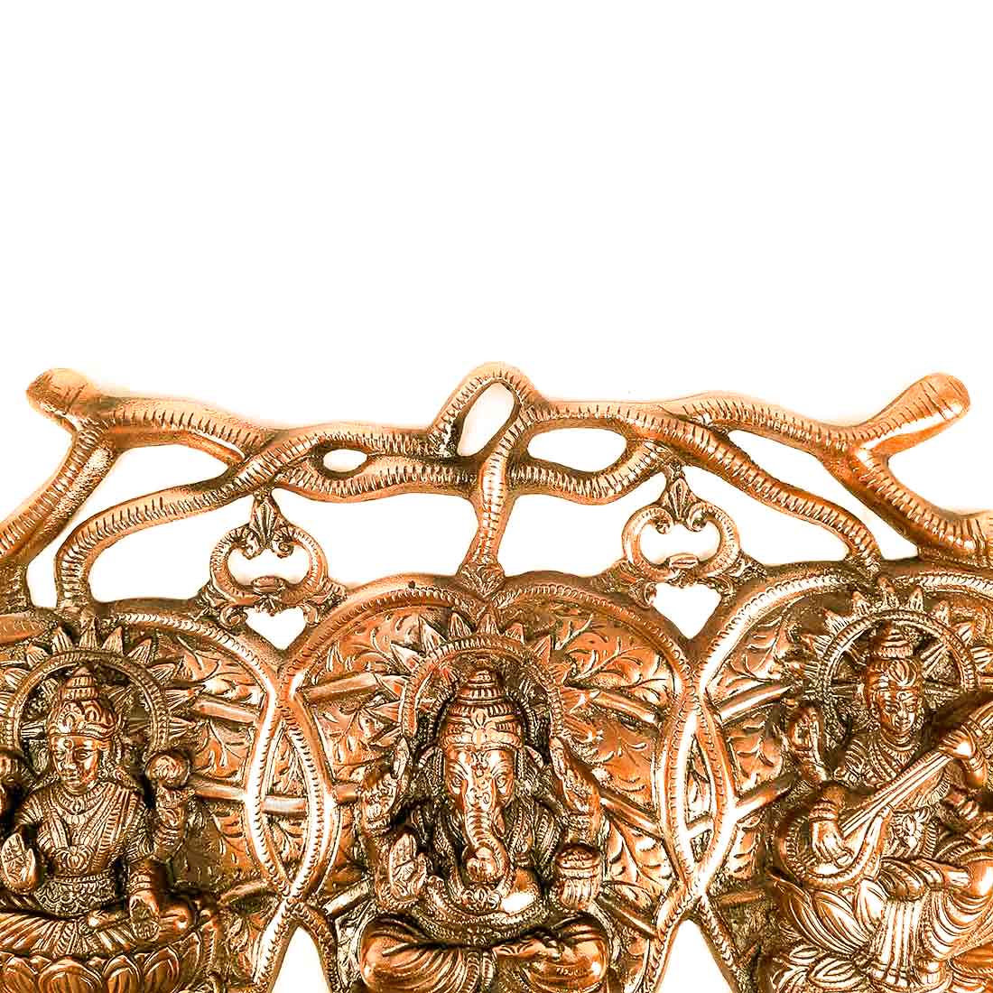 Lord Ganesh and Goddess Laxmi & Saraswati Wall Hanging - For Pooja, Home, Office & Gifts-18 Inch