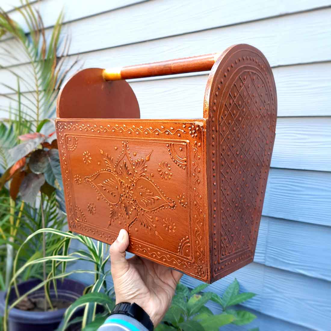 Newspaper Holder | Magazine Stand Cum Books Organizer | Letter Holders Rack Wooden - For Home Decor, Living Room, Table & Desk Organising, Office & Gifts - 12 Inch