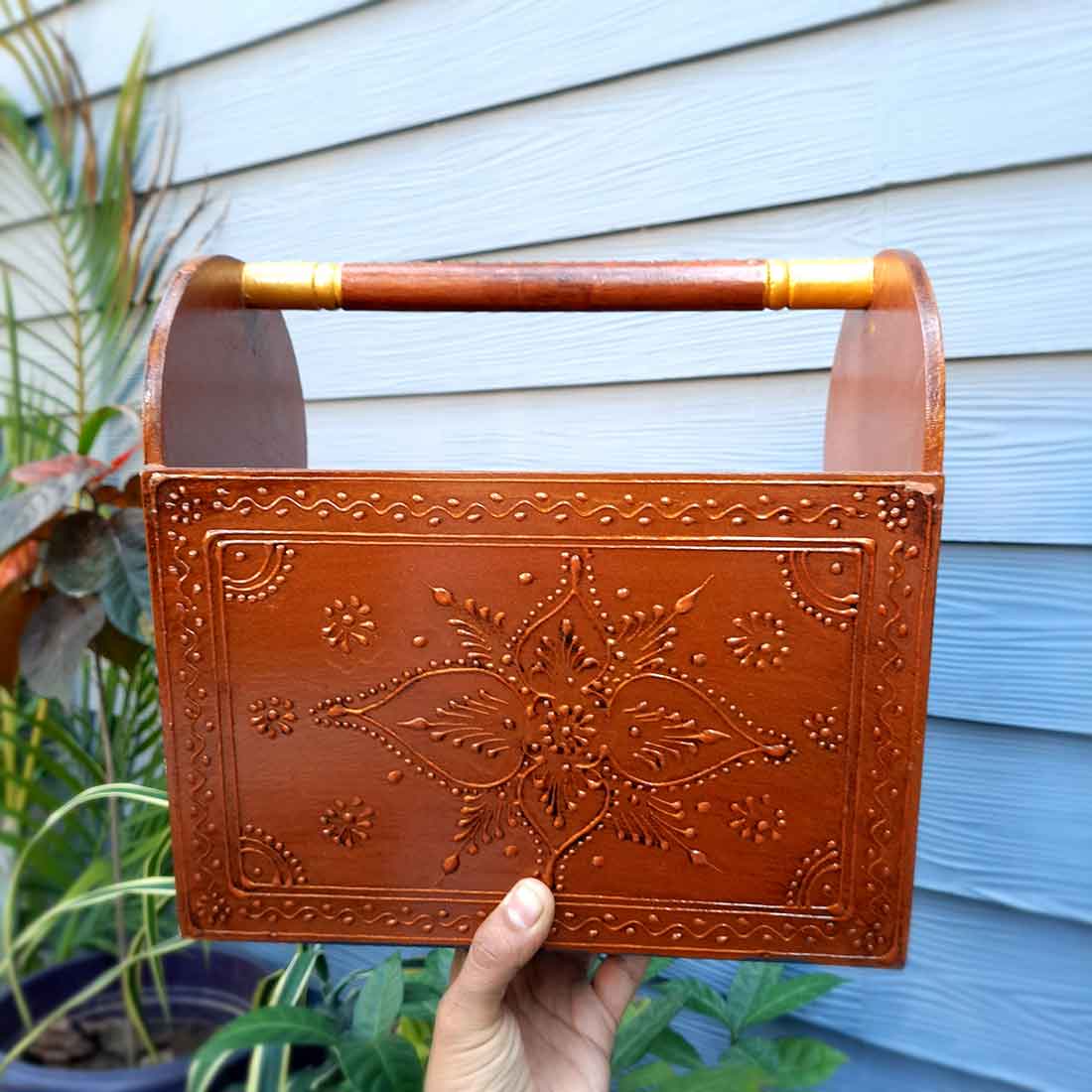 Newspaper Holder | Magazine Stand Cum Books Organizer | Letter Holders Rack Wooden - For Home Decor, Living Room, Table & Desk Organising, Office & Gifts - 12 Inch