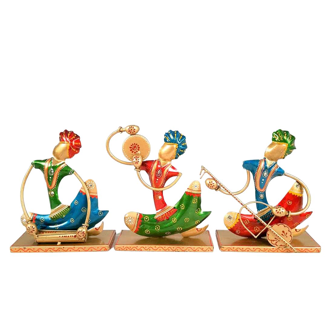 Rajasthani Musician Showpiece Set | Figurines with Luxurious Finish & Elegant Stone Work - for Home, Bedroom, Living Room, Office, Table Decor & Gifts - Apkamart #Style_Design 2