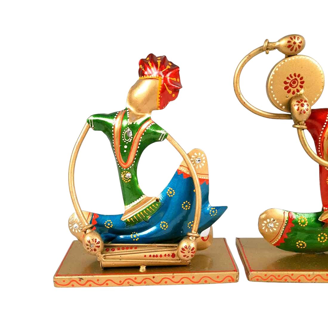 Rajasthani Musician Showpiece Set | Figurines with Luxurious Finish & Elegant Stone Work - for Home, Bedroom, Living Room, Office, Table Decor & Gifts - Apkamart #Style_Design 2