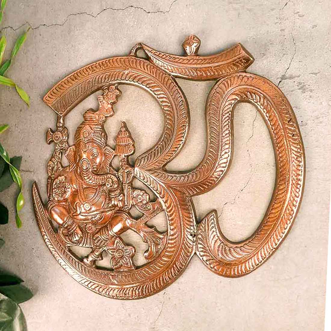 Ganesh Wall Hanging Murti | Ganesha With Om Wall Idol Decor - for Entrance Door | Ganesha Statue Hangings - for Home, Puja, Temple, Religious Decor & Gift - 10 Inch