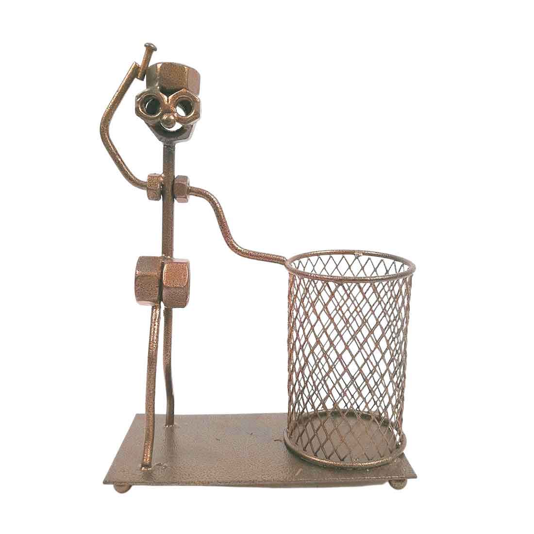 Showpiece Pen Holder | Desk Organizer - Nut-Bolt Design - for Office Desk -7 Inch