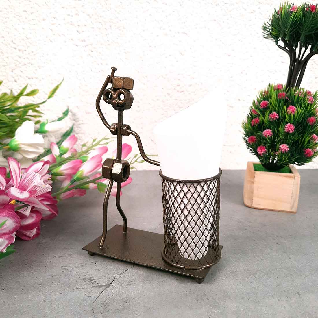 Showpiece Pen Holder | Desk Organizer - Nut-Bolt Design - for Office Desk -7 Inch