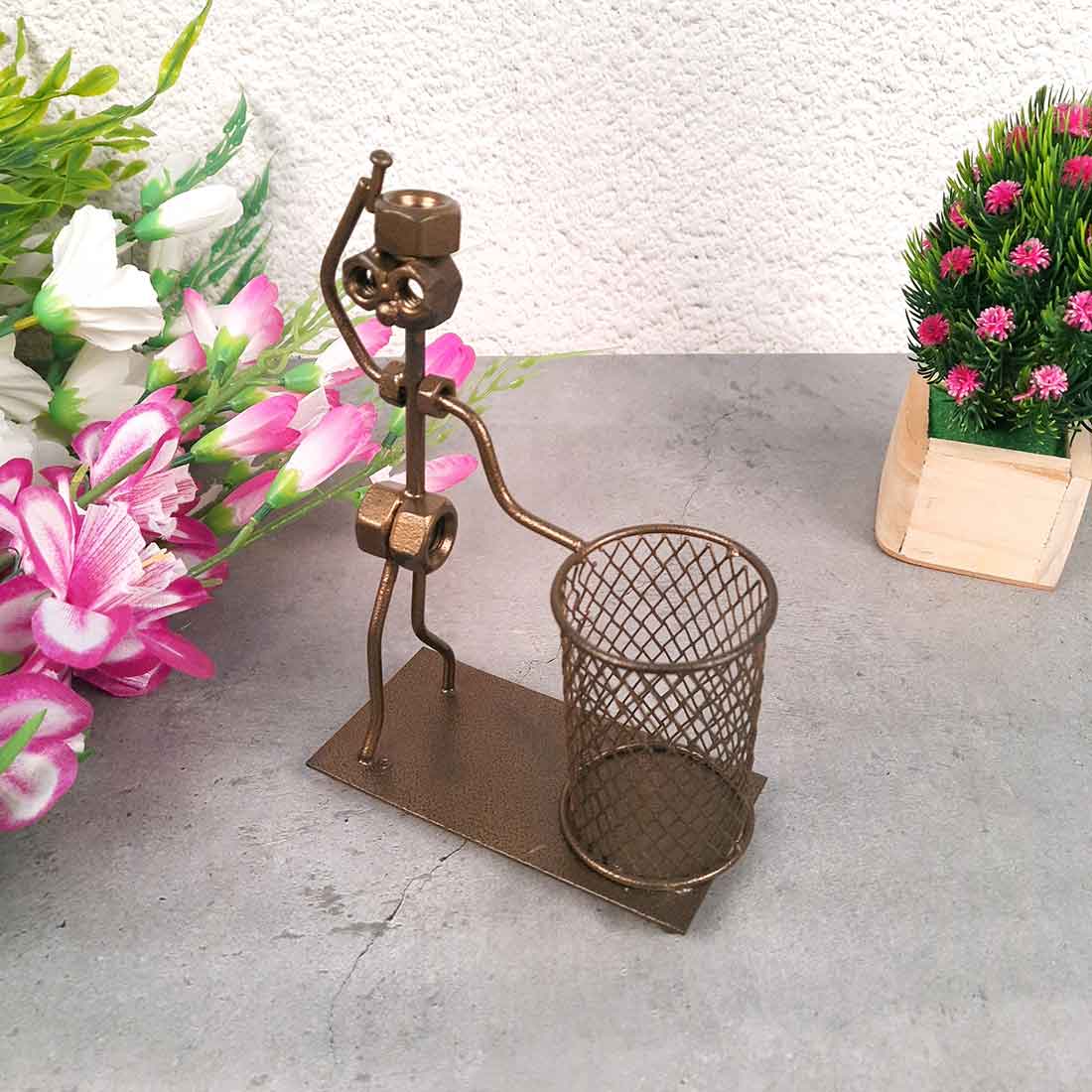 Showpiece Pen Holder | Desk Organizer - Nut-Bolt Design - for Office Desk -7 Inch