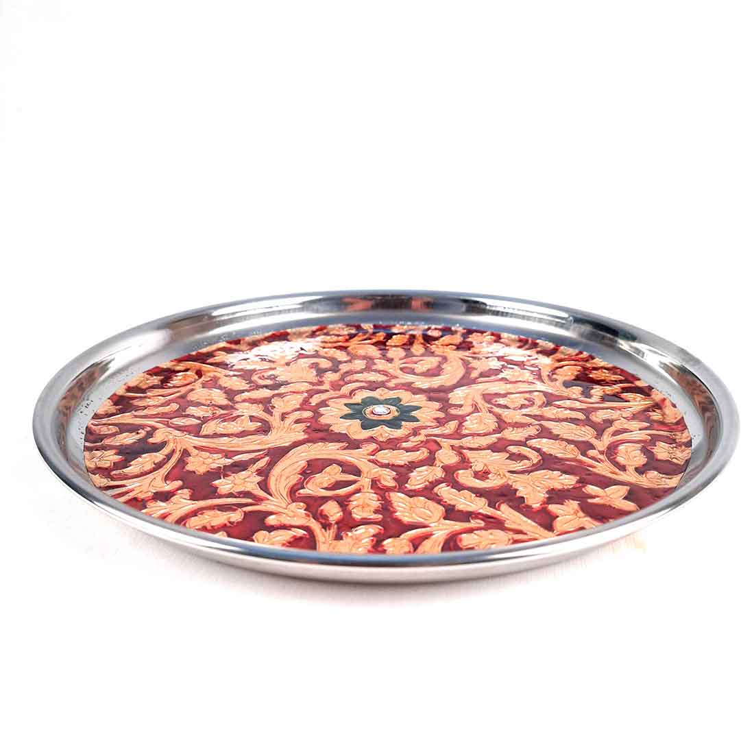 Pooja Temple, Pooja Chowki, Pooja Thali & Book Holder Set - For Pooja, Weddings & Festivals - Pack of 4