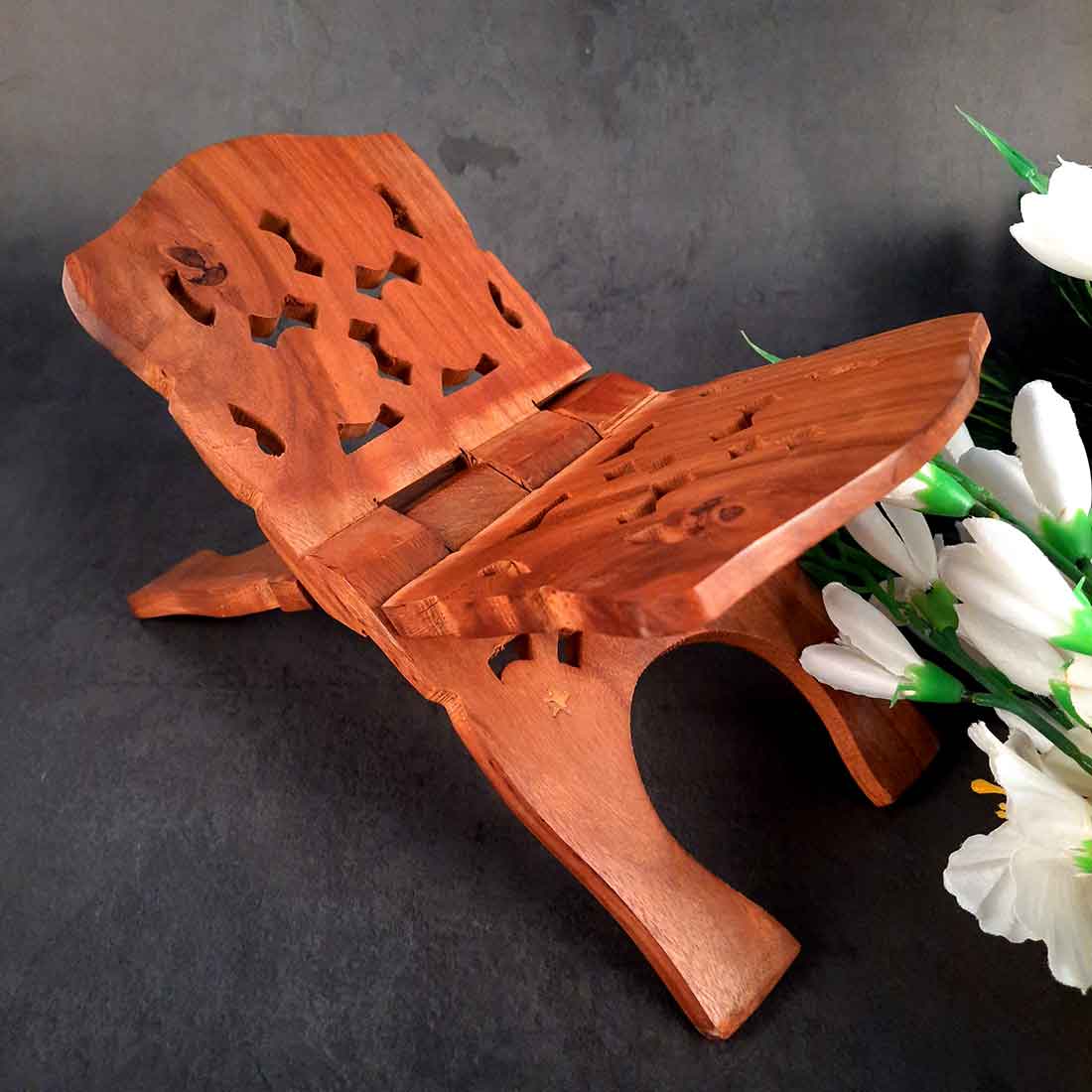 Pooja Temple, Puja Chowki, Pooja Plate & Book Holder Set - For Pooja, Weddings & Festivals -Pack of 4