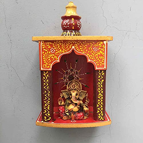Pooja Temple, Pooja Chowki, Pooja Thali & Book Holder Set - For Pooja, Weddings & Festivals - Pack of 4
