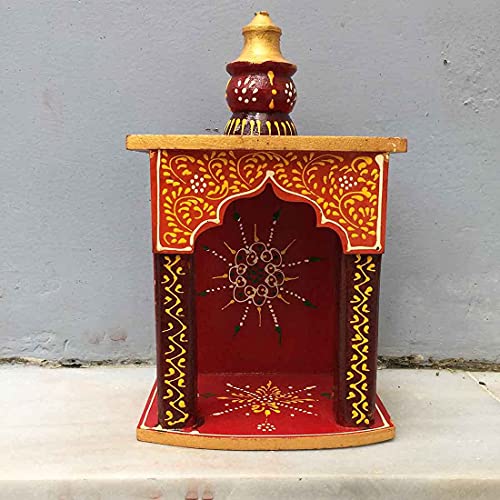 Pooja Temple, Puja Chowki, Pooja Plate & Book Holder Set - For Pooja, Weddings & Festivals -Pack of 4