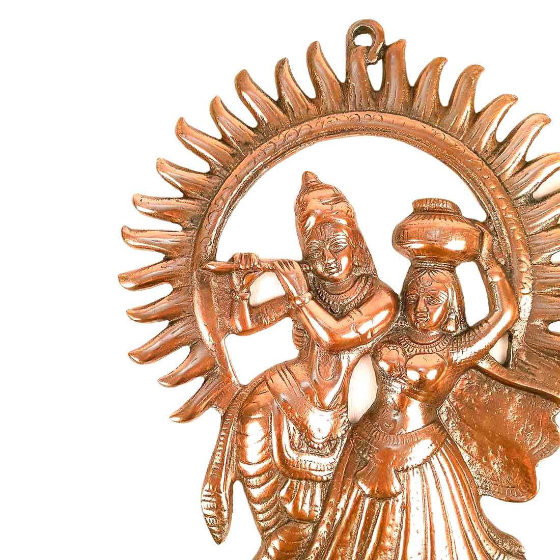 Radha Krishna Murti Wall Hanging | Shri Radhe Krishna Playing Flute Wall Art Statue Idol - for Home, Living Room, Office, Puja , Entrance Decoration & Gifts - 16 Inch