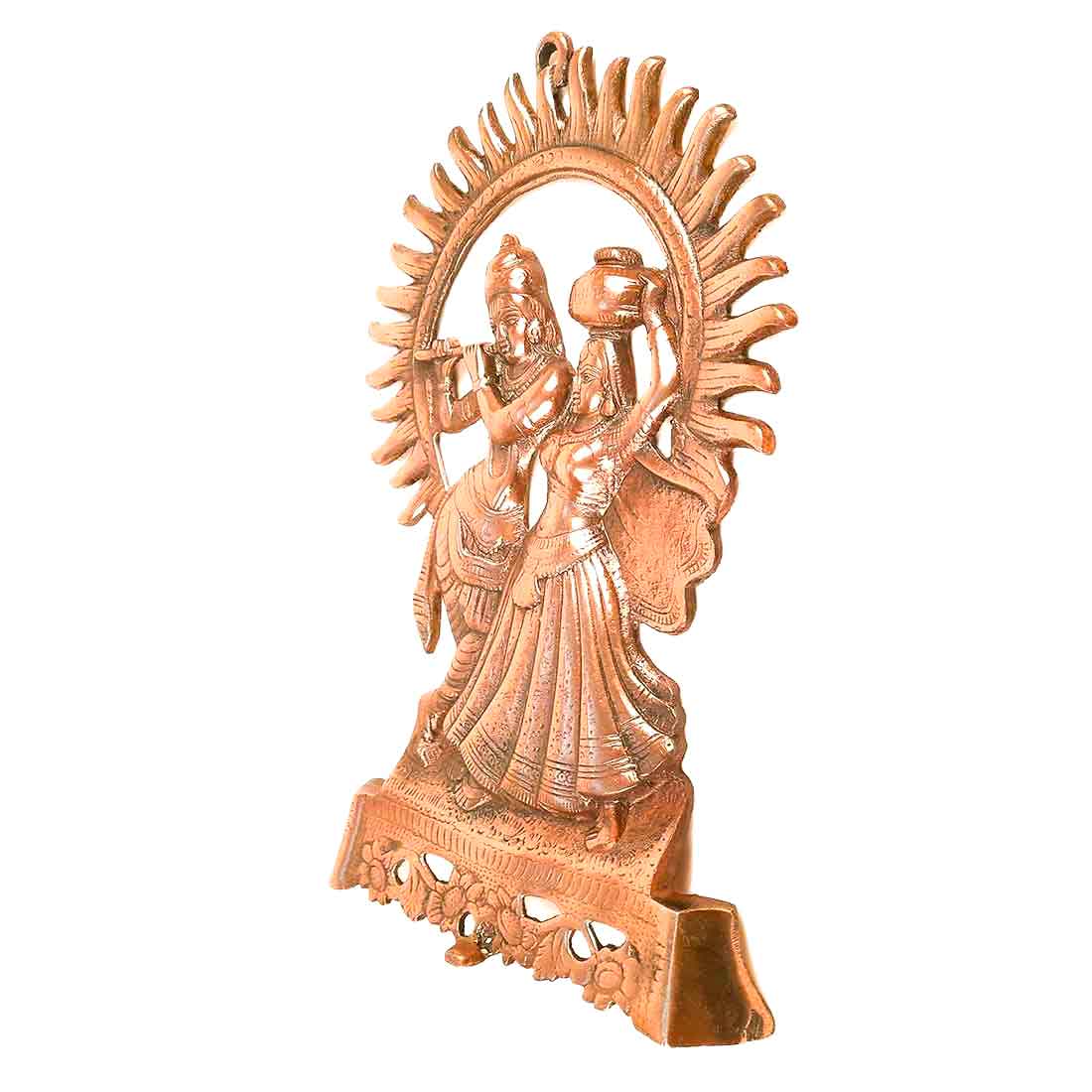 Radha Krishna Murti Wall Hanging | Shri Radhe Krishna Playing Flute Wall Art Statue Idol - for Home, Living Room, Office, Puja , Entrance Decoration & Gifts - 16 Inch