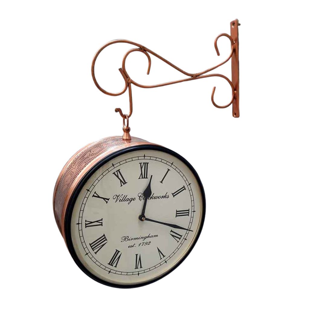 Railway Clocks - Double Sided | Victorian Station Wall Hanging Clock | Vintage Platform Watch - for Home, Living Room, Office Decor & Gifts - 10 Inch - Apkamart #Style_Design 1