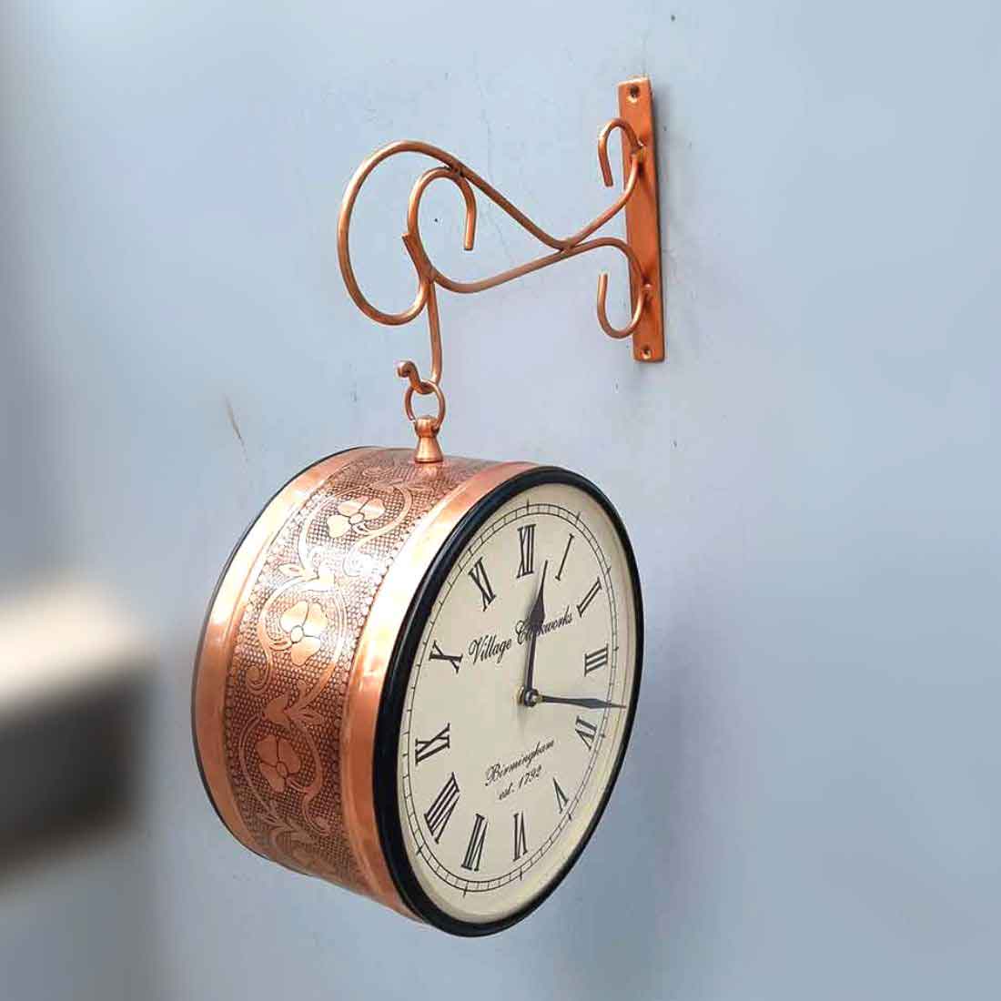 Railway Clocks - Double Sided | Victorian Station Wall Hanging Clock | Vintage Platform Watch - for Home, Living Room, Office Decor & Gifts - 10 Inch - Apkamart #Style_Design 1