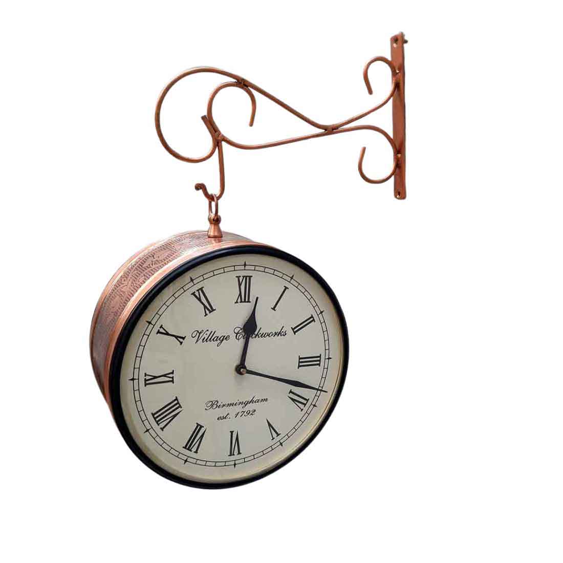 Railway Clocks - Double Sided | Victorian Station Wall Hanging Clock | Vintage Platform Watch - for Home, Living Room, Office Decor & Gifts - 10 Inch - Apkamart #Style_Design 1