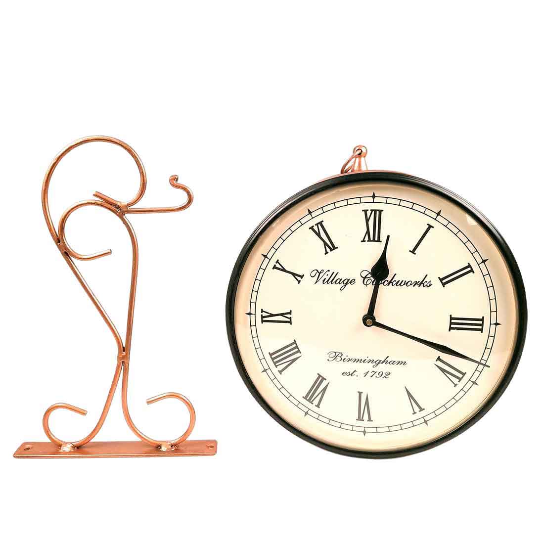 Railway Clocks - Double Sided | Victorian Station Wall Hanging Clock | Vintage Platform Watch - for Home, Living Room, Office Decor & Gifts - 10 Inch - Apkamart #Style_Design 1