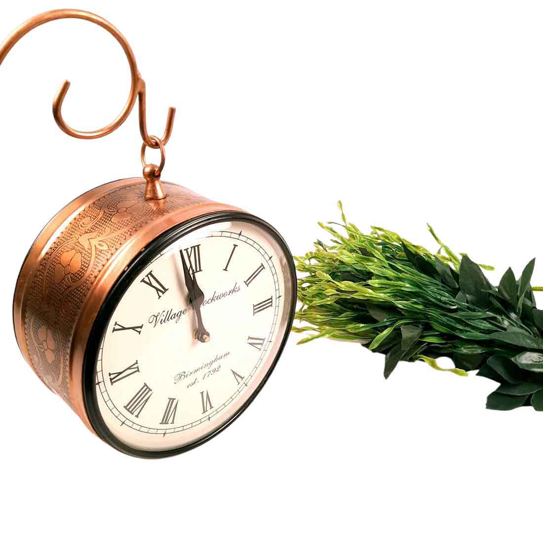 Railway Clocks - Double Sided | Victorian Station Wall Hanging Clock | Vintage Platform Watch - for Home, Living Room, Office Decor & Gifts - 10 Inch - Apkamart #Style_Design 1