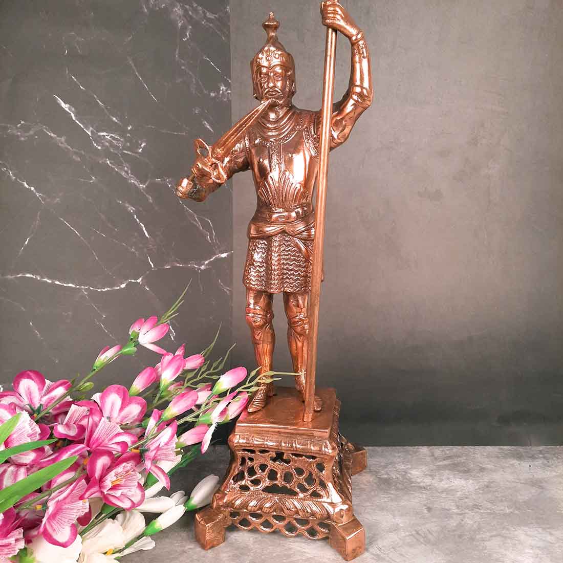 Soldier Figurine | Warrior Statue | Antique Showpieces - For Home, Corner, Living Room, Office, Restaurants Decor - 30 Inch