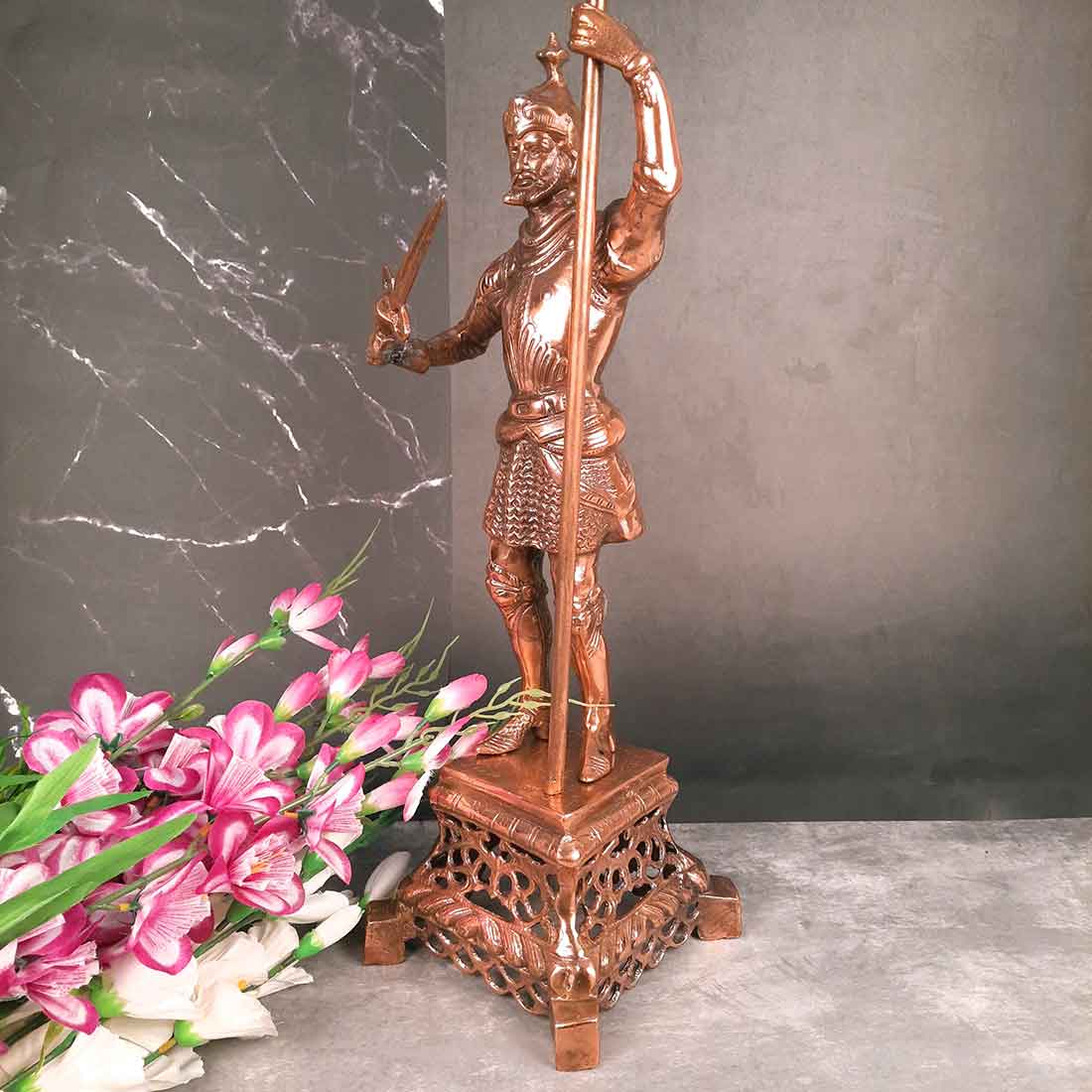 Soldier Figurine | Warrior Statue | Antique Showpieces - For Home, Corner, Living Room, Office, Restaurants Decor - 30 Inch