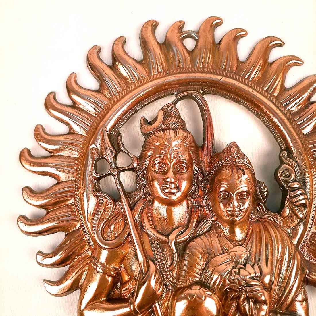 Shiv Parvati Wall Hanging - For Pooja, Temple & Office Decor - 11 Inch