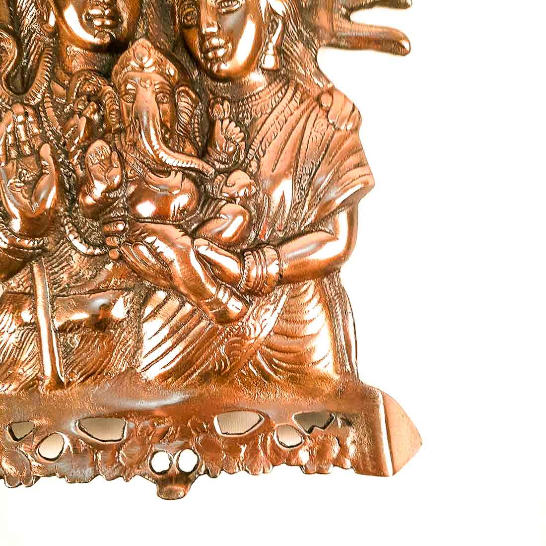 Shiva Parvati Ganesh Wall Hanging | Shiv Parivaar Wall Decor - For Pooja & Festivals - 15 Inch